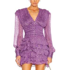 Rococo Sand Metallic Purple Nott Top Size XS